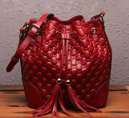 Bolsa Vintage de Couro Tipo Balde para Mulheres - Design Versátil