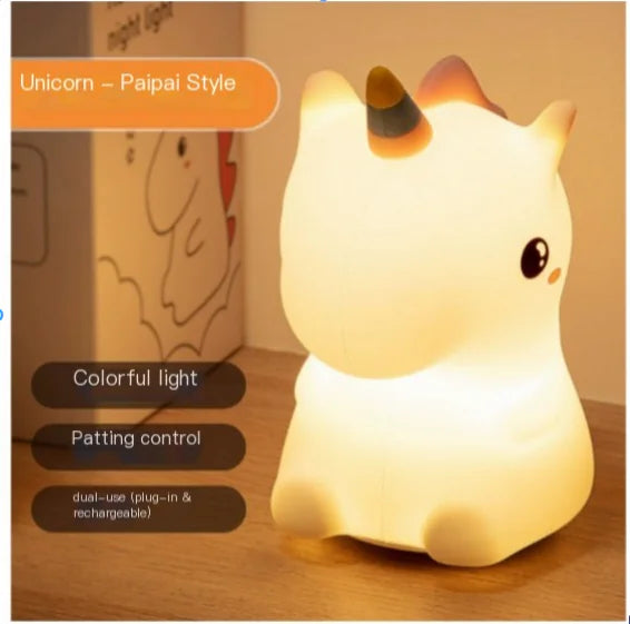 Lámpara de Noche de Mesita LED Unicornio