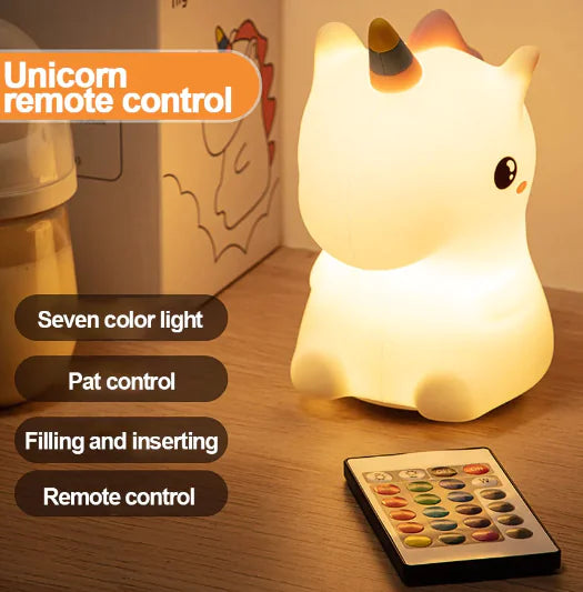 Lámpara de Noche de Mesita LED Unicornio