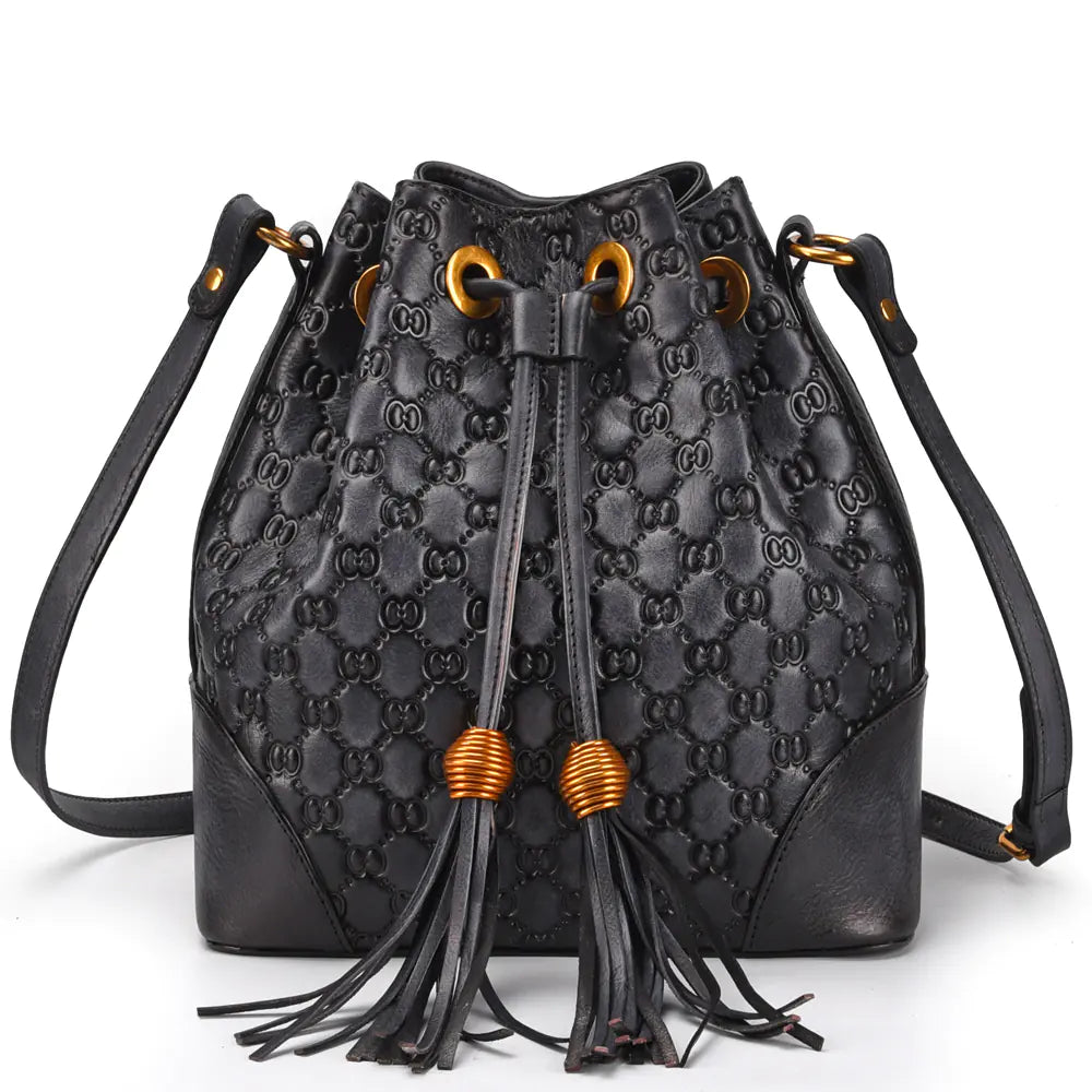 Bolsa Vintage de Couro Tipo Balde para Mulheres - Design Versátil